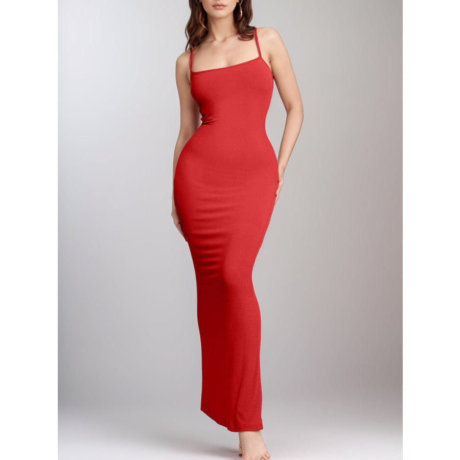 Basic Bae Built-In Shapewear Sleeveless Maxi Dress Red / S Apparel and Accessories