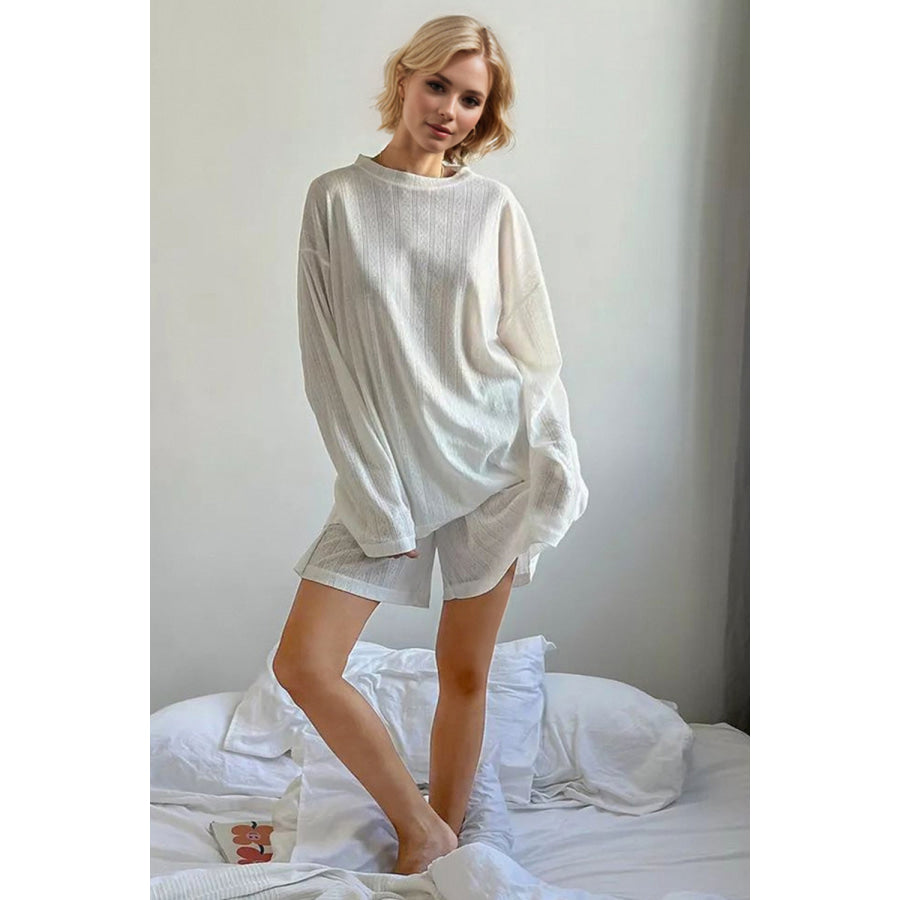 Basic Bae Buttery-Soft Breathable Round Neck Top and Shorts Set White / S Apparel and Accessories