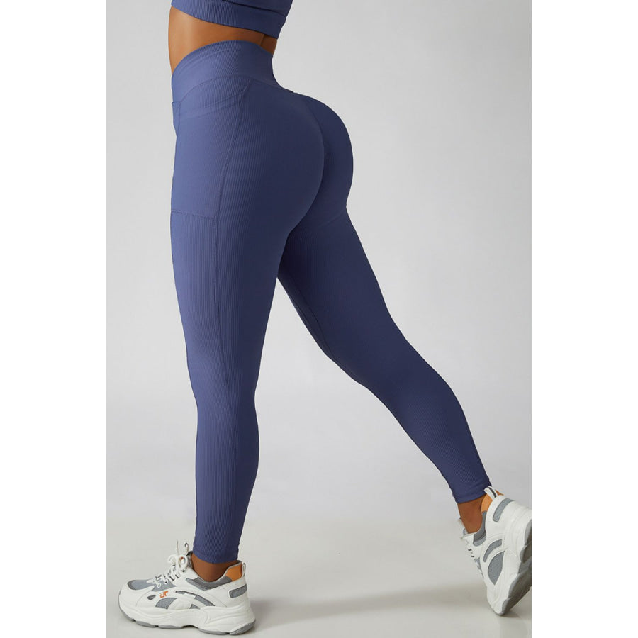 Basic Bae Crossover Waist Active Leggings Apparel and Accessories