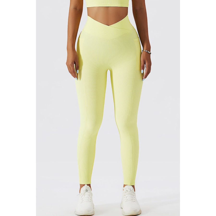 Basic Bae Crossover Waist Active Leggings Mist Green / S Apparel and Accessories