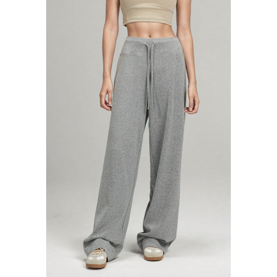 Basic Bae Drawstring Wide Leg Pants Light Gray / XS Apparel and Accessories