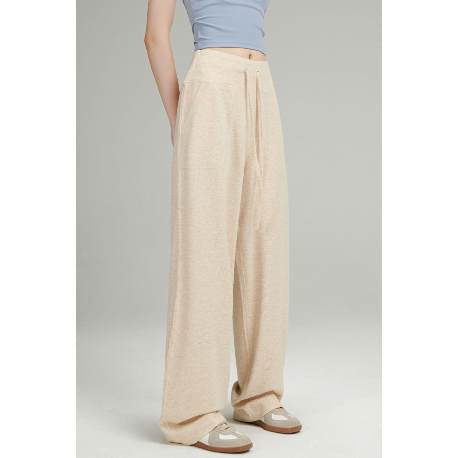 Basic Bae Drawstring Wide Leg Pants with Pockets Apparel and Accessories