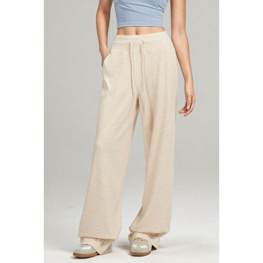 Basic Bae Drawstring Wide Leg Pants with Pockets Tan / S Apparel and Accessories