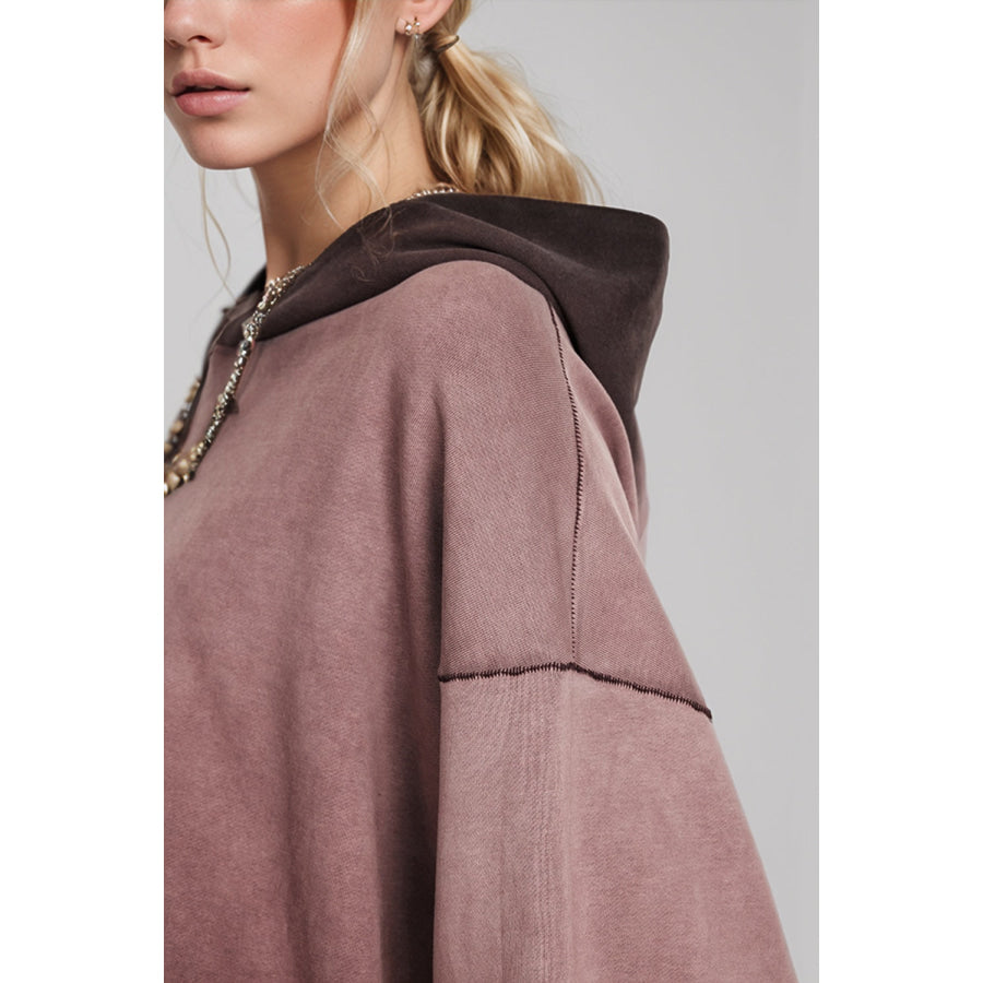 Basic Bae Drop Shoulder Long Sleeve Hoodie with Kangaroo Pocket Apparel and Accessories