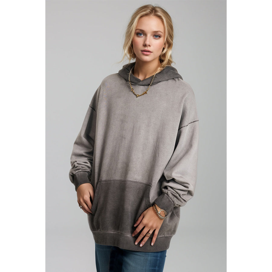 Basic Bae Drop Shoulder Long Sleeve Hoodie with Kangaroo Pocket Apparel and Accessories