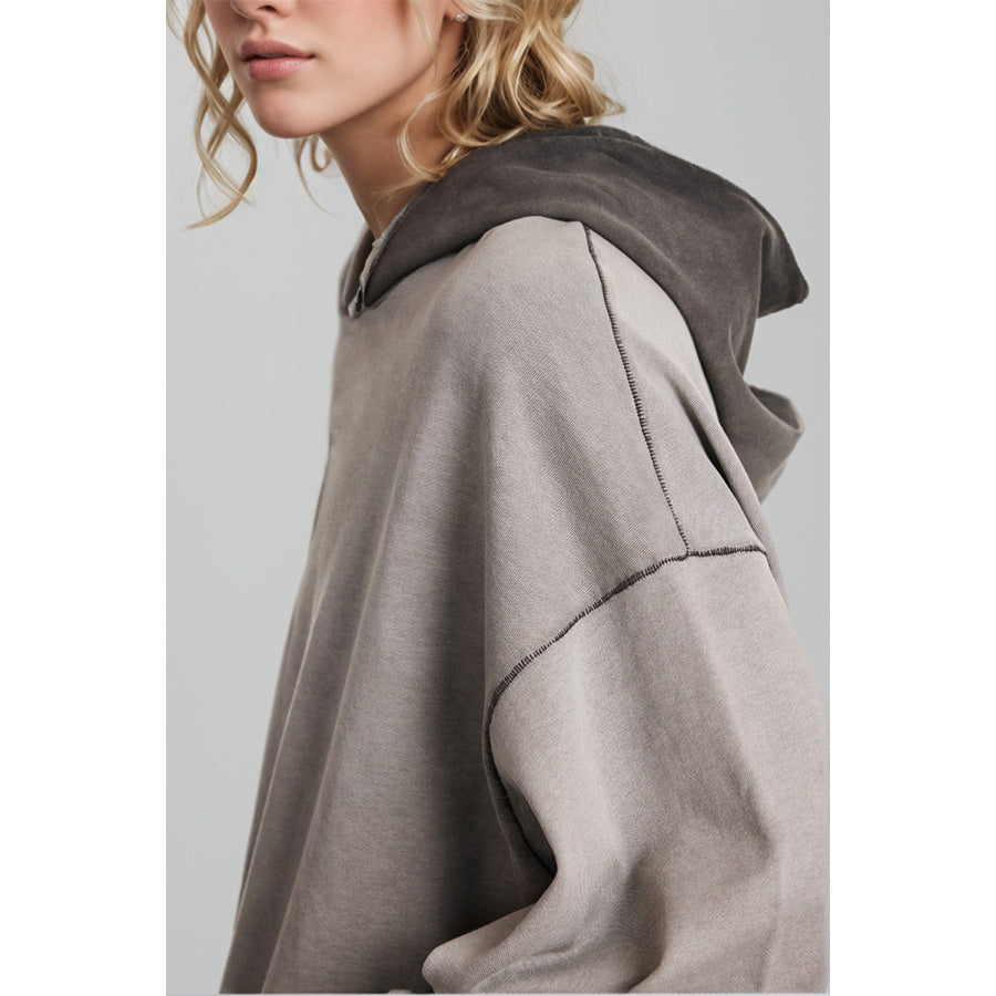 Basic Bae Drop Shoulder Long Sleeve Hoodie with Kangaroo Pocket Apparel and Accessories