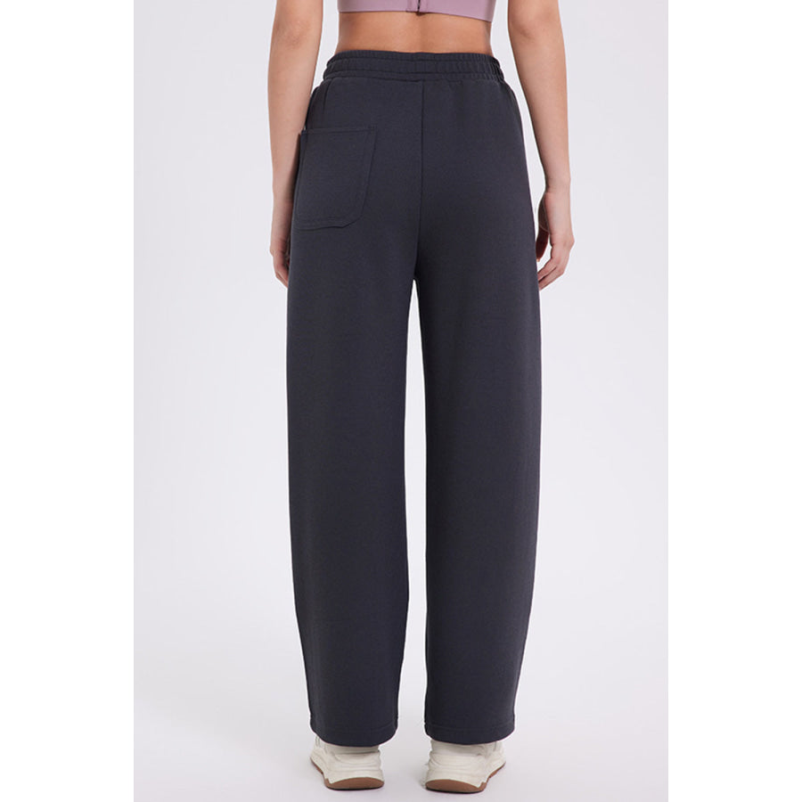 Basic Bae Elastic Waist Straight Leg Pants with Pockets Apparel and Accessories