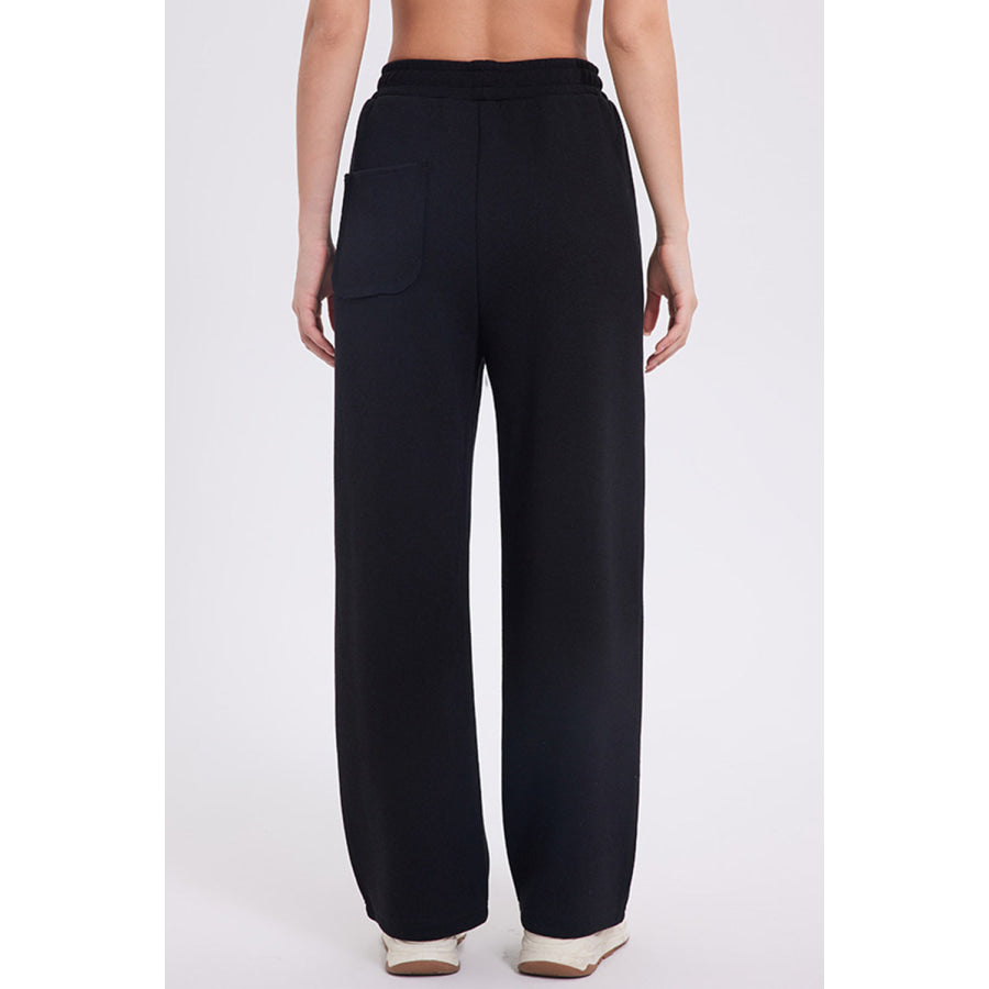 Basic Bae Elastic Waist Straight Leg Pants with Pockets Apparel and Accessories