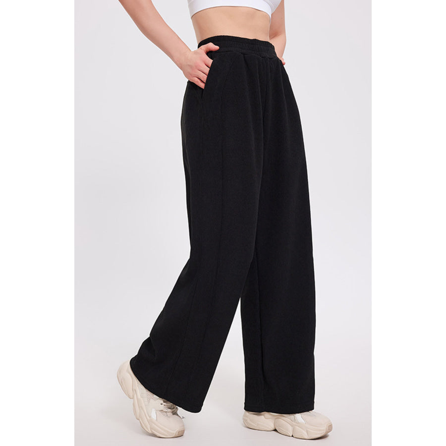 Basic Bae Elastic Waist Wide Leg Pants Apparel and Accessories