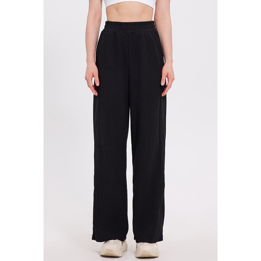 Basic Bae Elastic Waist Wide Leg Pants Apparel and Accessories