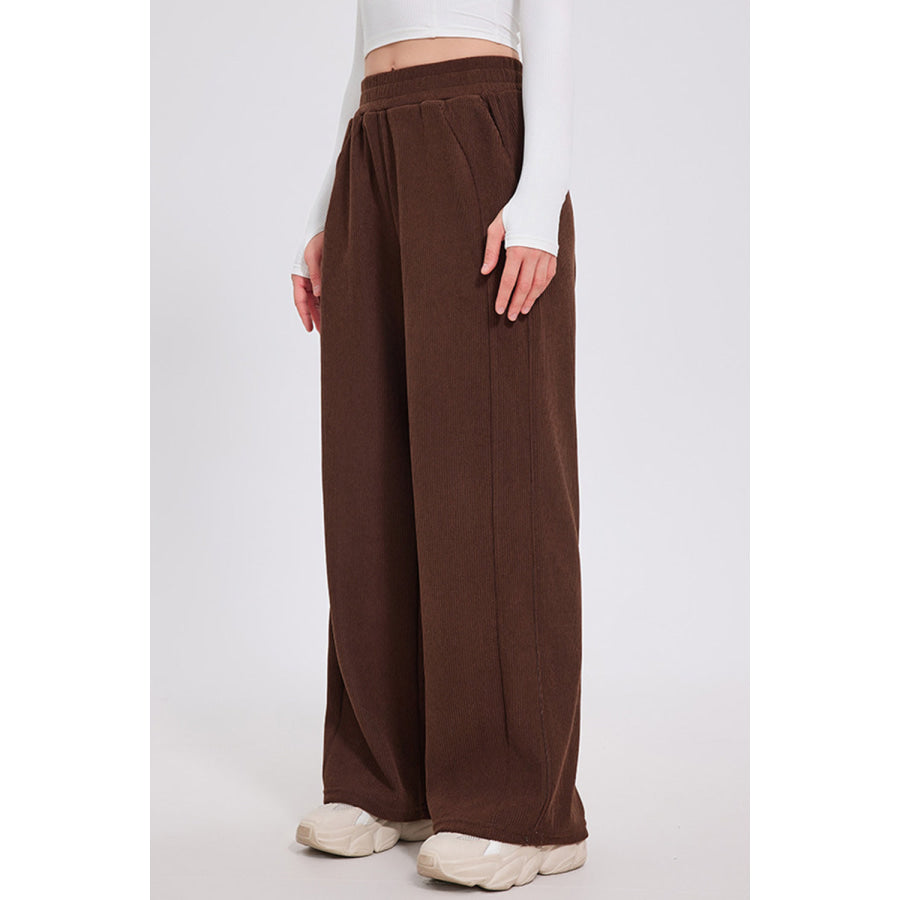 Basic Bae Elastic Waist Wide Leg Pants Apparel and Accessories