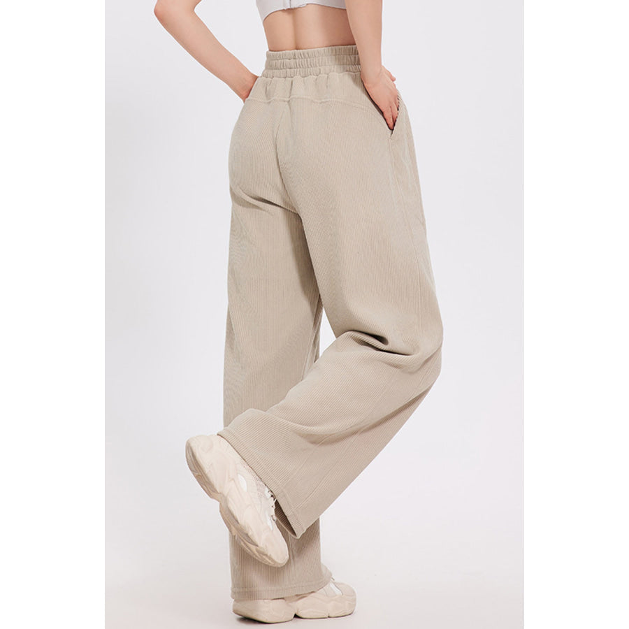 Basic Bae Elastic Waist Wide Leg Pants Apparel and Accessories