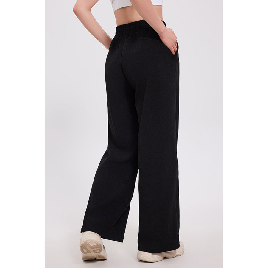 Basic Bae Elastic Waist Wide Leg Pants Black / S Apparel and Accessories