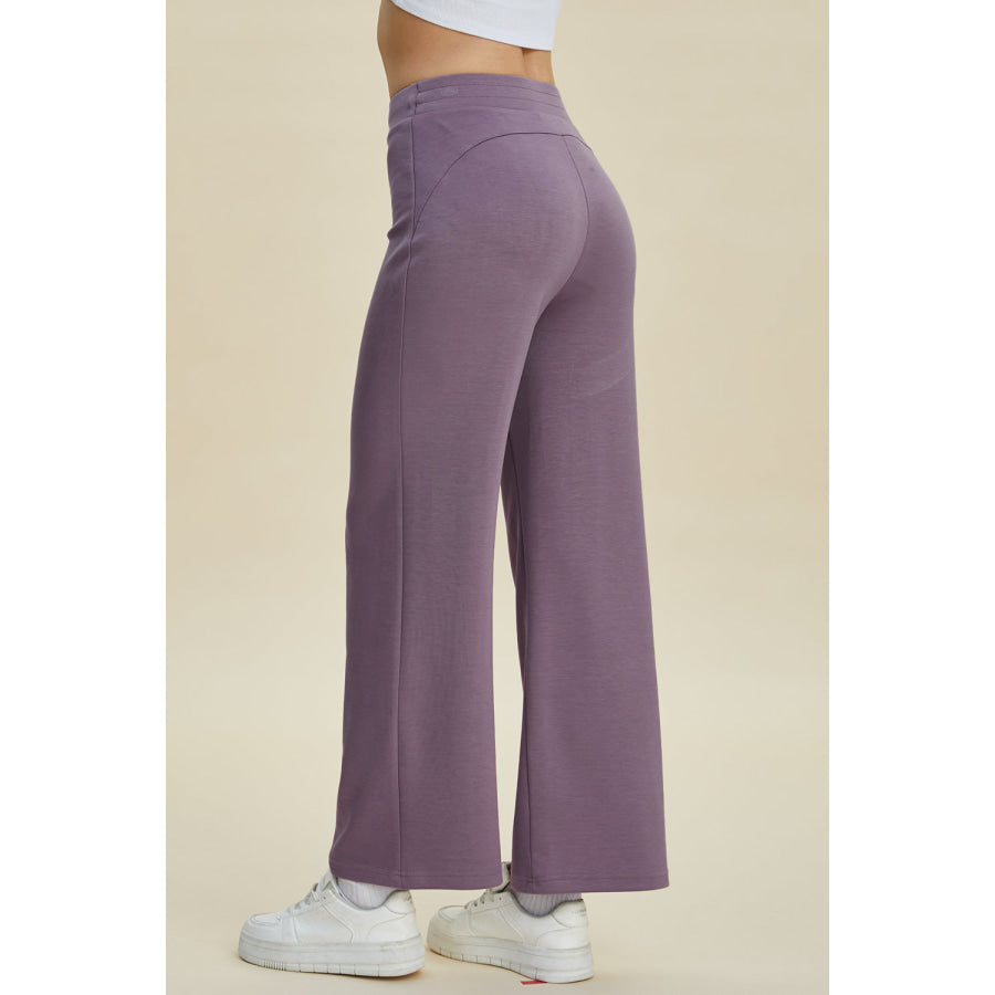 Basic Bae Full Size Air Scuba Drawstring Wide Leg Pants Mauve / S Apparel and Accessories