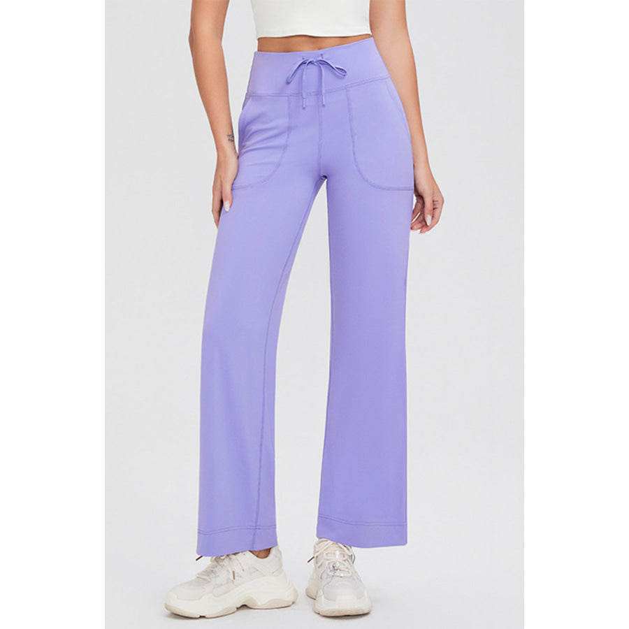 Basic Bae Full Size Drawstring High Waist Pants with Pockets Blue Purple / S Apparel and Accessories