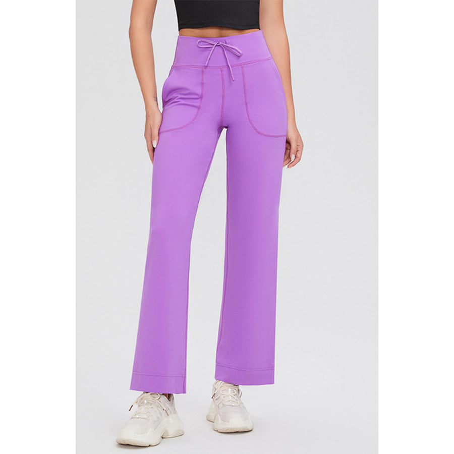 Basic Bae Full Size Drawstring High Waist Pants with Pockets Heliotrope Purple / S Apparel and Accessories