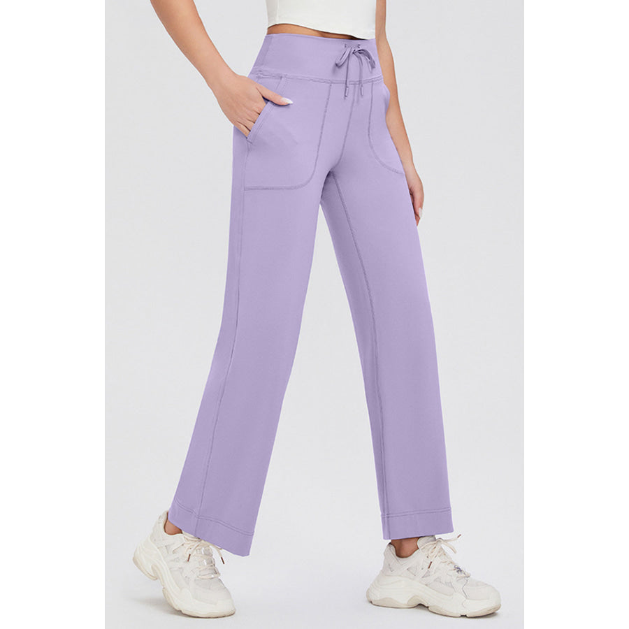 Basic Bae Full Size Drawstring High Waist Pants with Pockets Lavender / S Apparel and Accessories