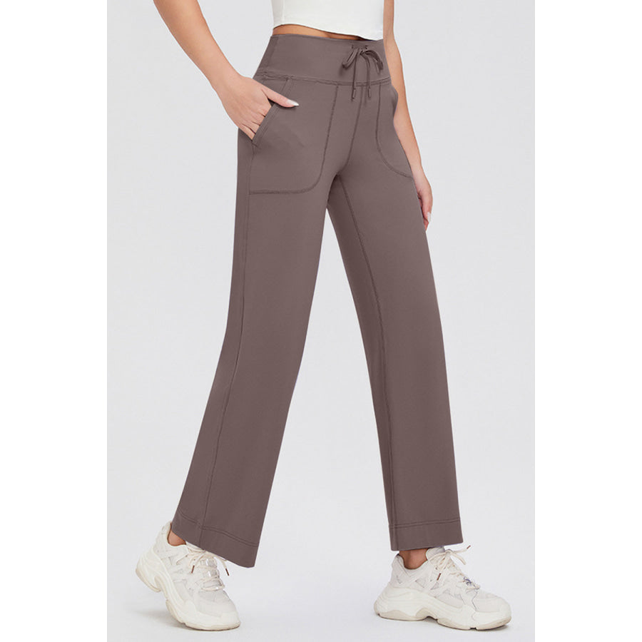 Basic Bae Full Size Drawstring High Waist Pants with Pockets Mocha / S Apparel and Accessories