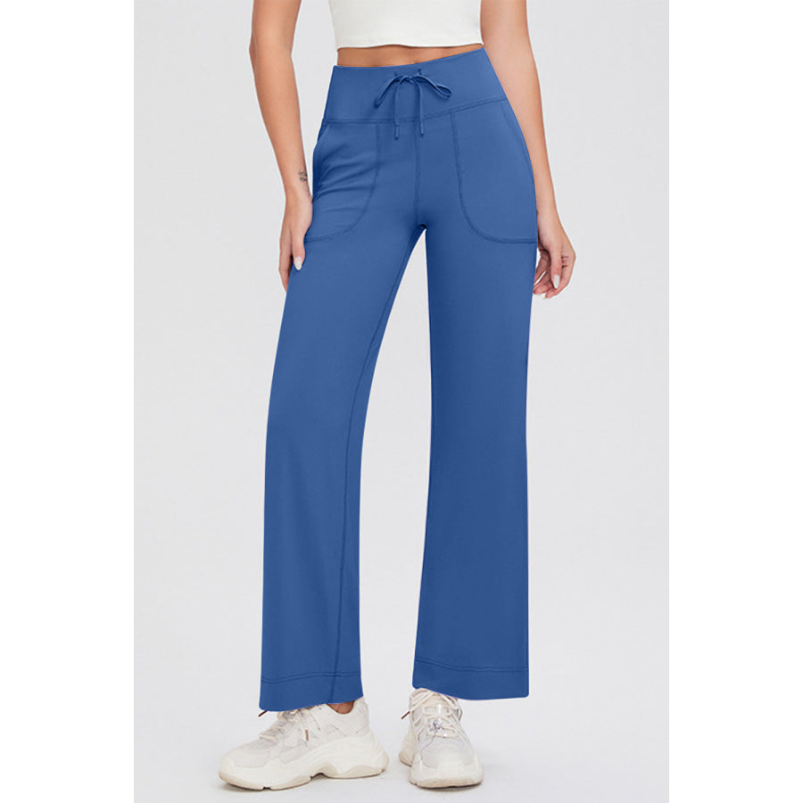 Basic Bae Full Size Drawstring High Waist Pants with Pockets Royal Blue / S Apparel and Accessories