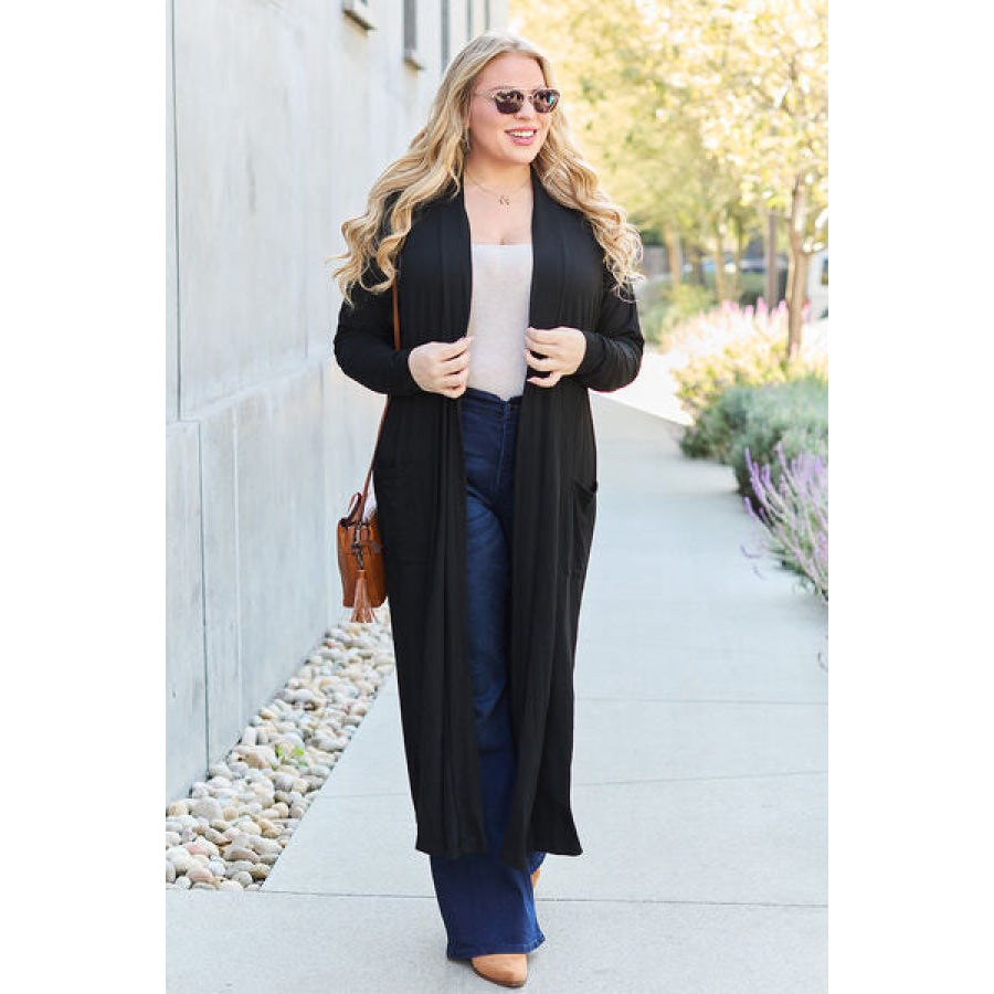 Basic Bae Full Size Open Front Long Sleeve Cover Up Apparel and Accessories