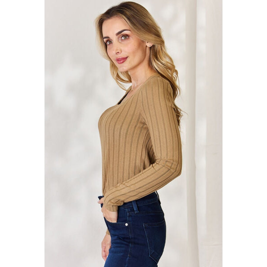 Basic Bae Full Size Ribbed Long Sleeve T-Shirt Apparel and Accessories