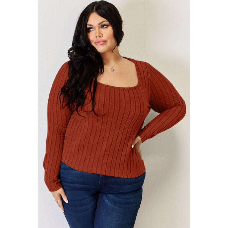 Basic Bae Full Size Ribbed Long Sleeve T-Shirt Apparel and Accessories