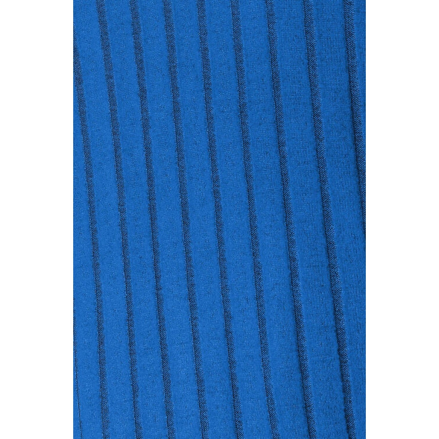 Basic Bae Full Size Ribbed Round Neck Slit Knit Top Clothing