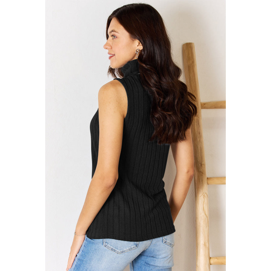 Basic Bae Full Size Ribbed Turtleneck Tank Apparel and Accessories