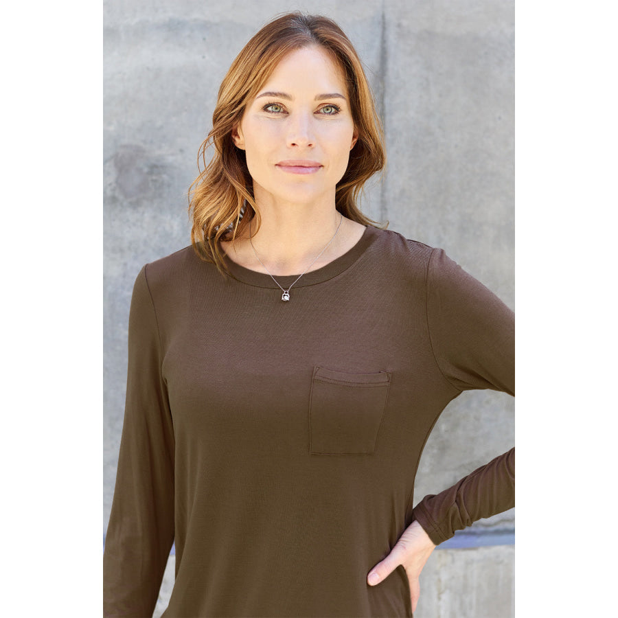 Basic Bae Full Size Round Neck Long Sleeve Top Apparel and Accessories