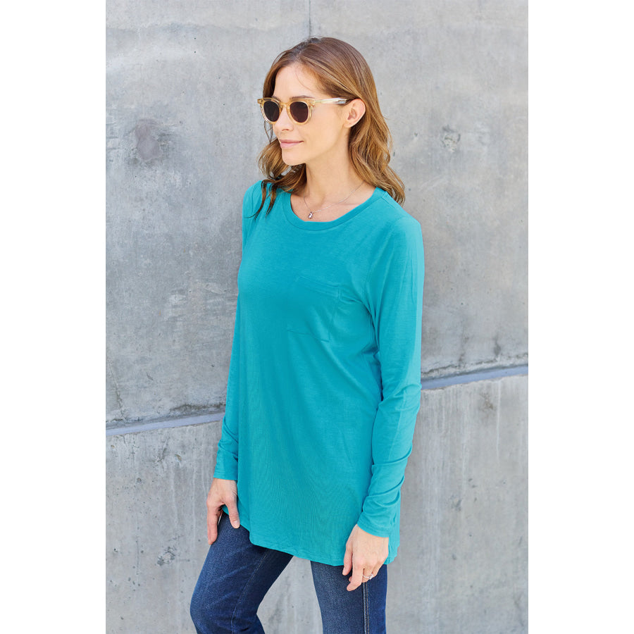 Basic Bae Full Size Round Neck Long Sleeve Top Apparel and Accessories