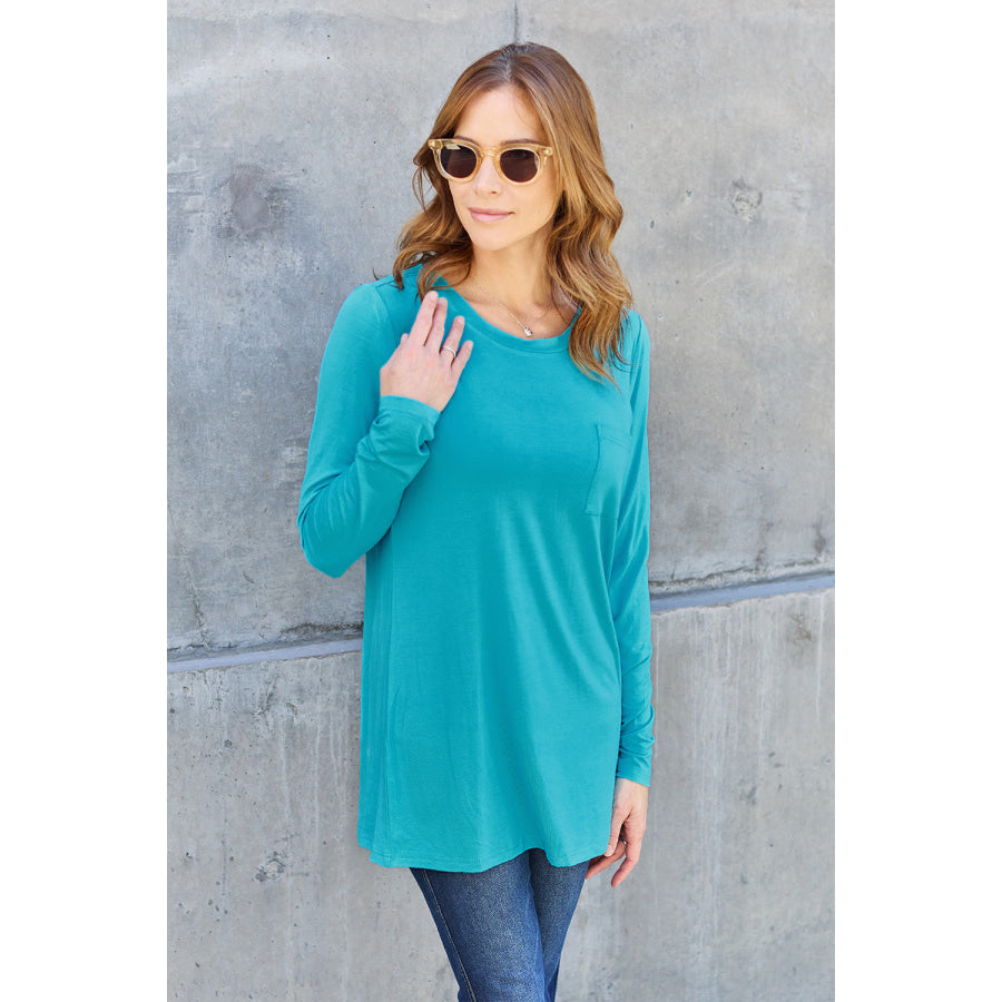 Basic Bae Full Size Round Neck Long Sleeve Top Apparel and Accessories