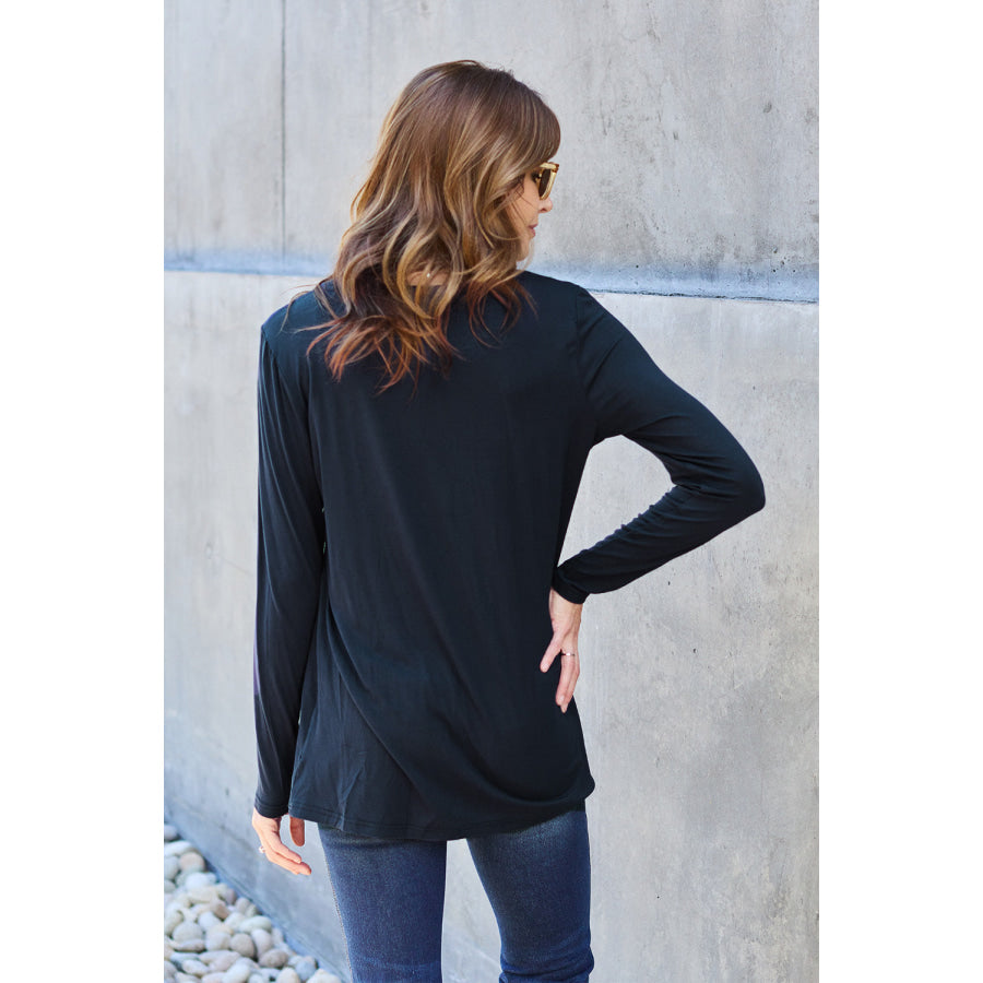 Basic Bae Full Size Round Neck Long Sleeve Top Apparel and Accessories