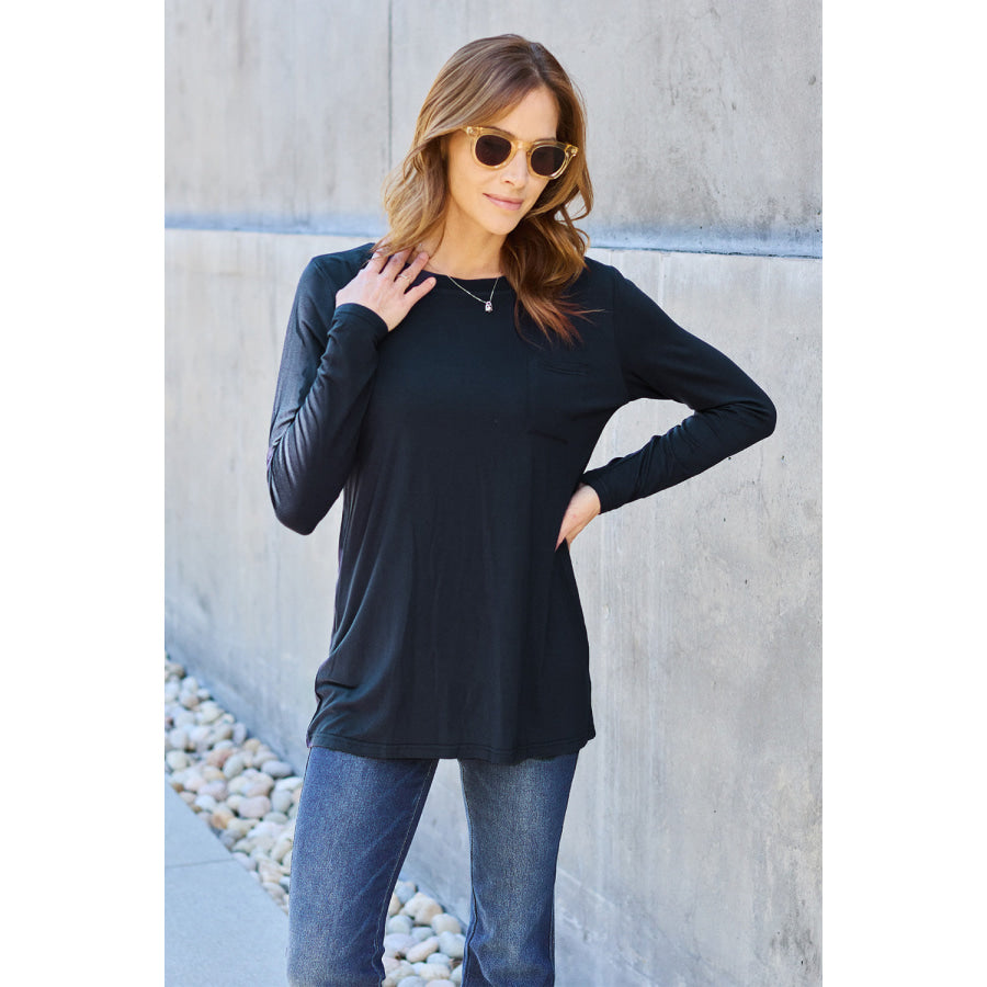 Basic Bae Full Size Round Neck Long Sleeve Top Apparel and Accessories