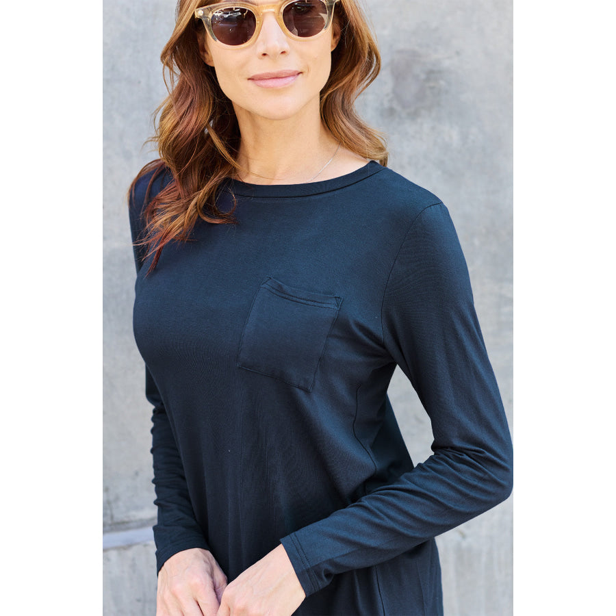 Basic Bae Full Size Round Neck Long Sleeve Top Apparel and Accessories