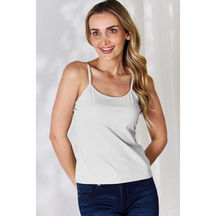 Basic Bae Full Size Round Neck Slim Cami White / S Apparel and Accessories