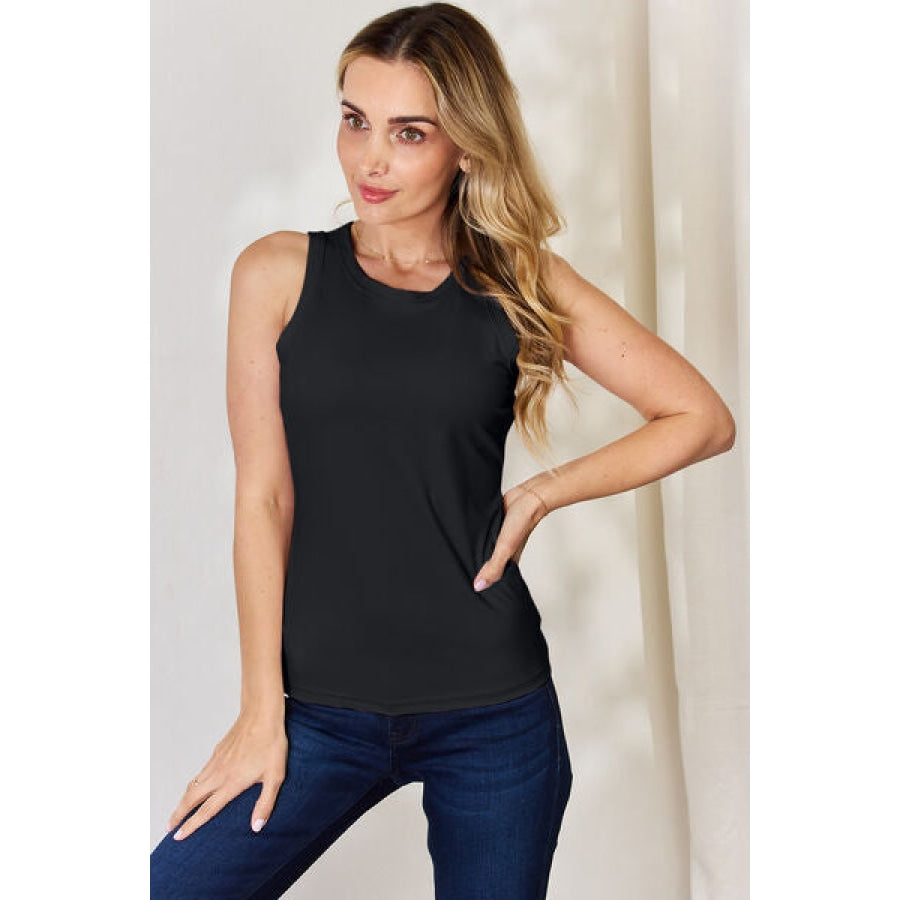 Basic Bae Full Size Round Neck Slim Tank Black / S Apparel and Accessories