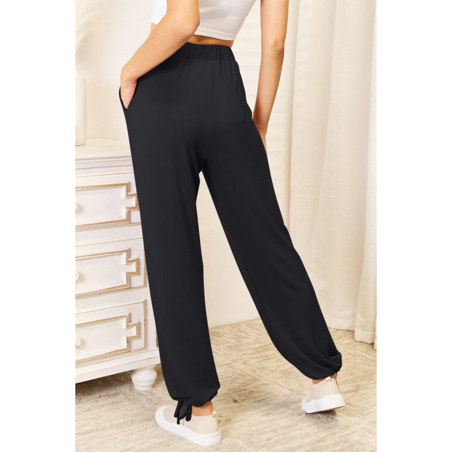 Basic Bae Full Size Soft Rayon Drawstring Waist Pants with Pockets Apparel and Accessories