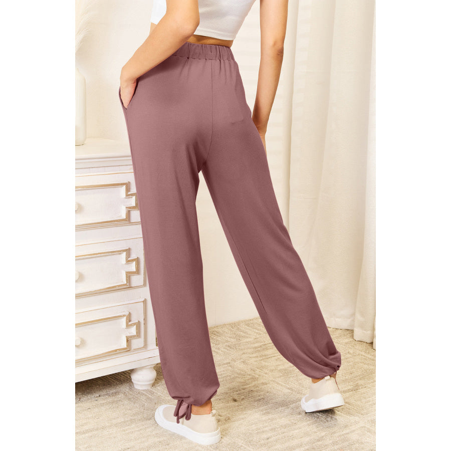 Basic Bae Full Size Soft Rayon Drawstring Waist Pants with Pockets Apparel and Accessories