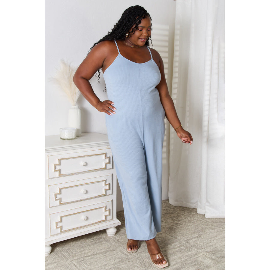 Basic Bae Full Size Spaghetti Strap V-Neck Jumpsuit Apparel and Accessories