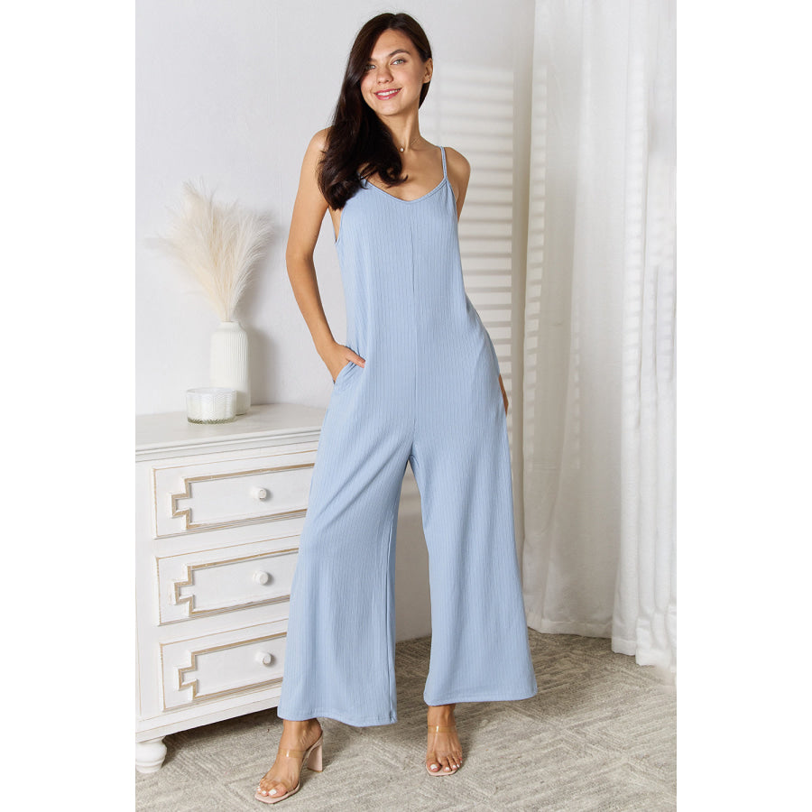 Basic Bae Full Size Spaghetti Strap V-Neck Jumpsuit Apparel and Accessories