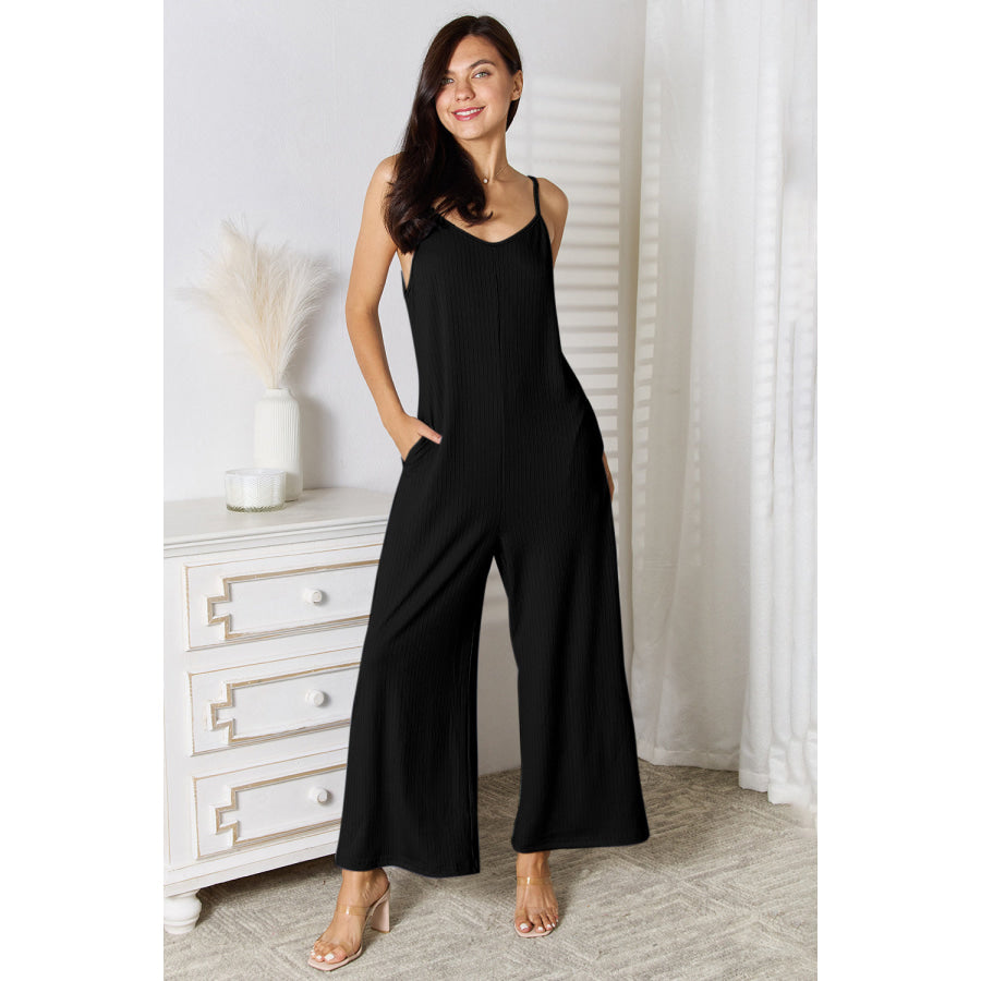 Basic Bae Full Size Spaghetti Strap V-Neck Jumpsuit Apparel and Accessories