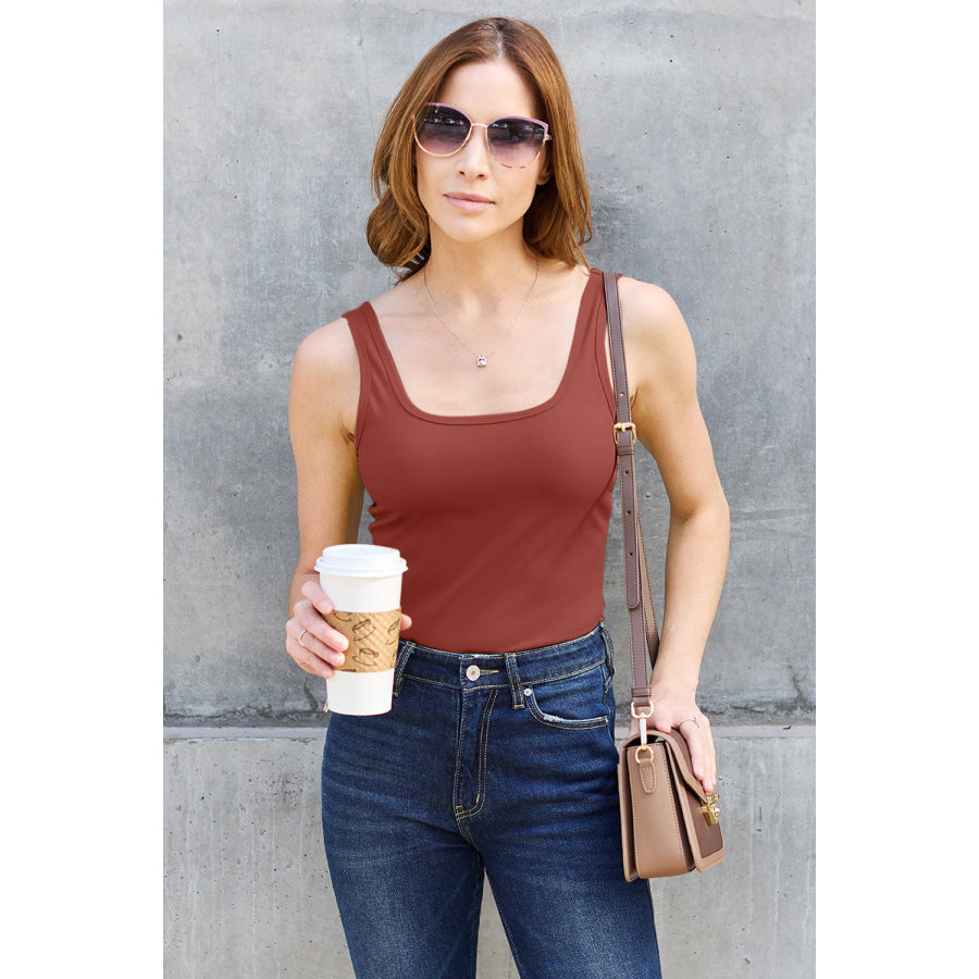 Basic Bae Full Size Square Neck Wide Strap Tank Apparel and Accessories