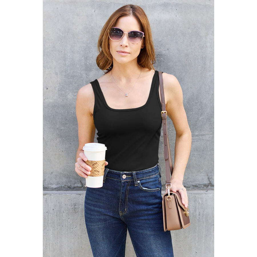 Basic Bae Full Size Square Neck Wide Strap Tank Apparel and Accessories