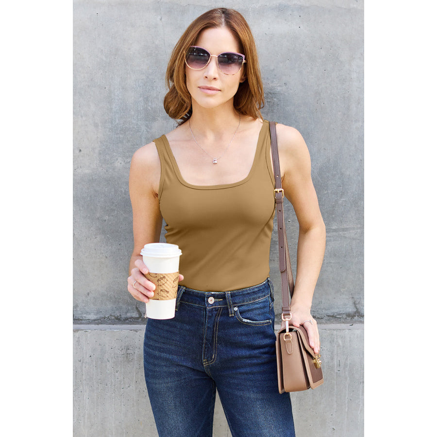 Basic Bae Full Size Square Neck Wide Strap Tank Apparel and Accessories