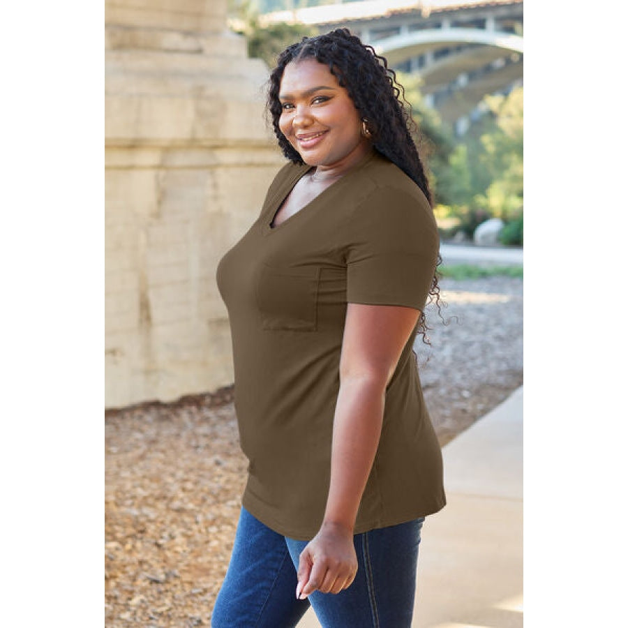 Basic Bae Full Size V-Neck Short Sleeve T-Shirt Clothing