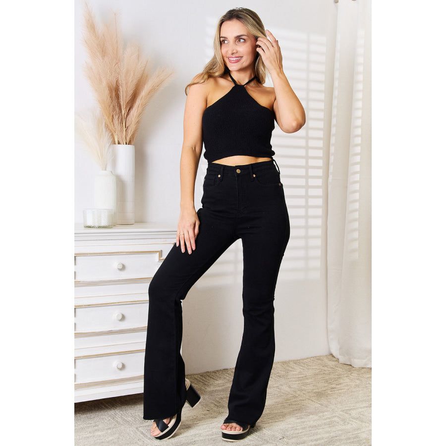 Basic Bae Halter Neck Ribbed Cropped Knit Top Apparel and Accessories