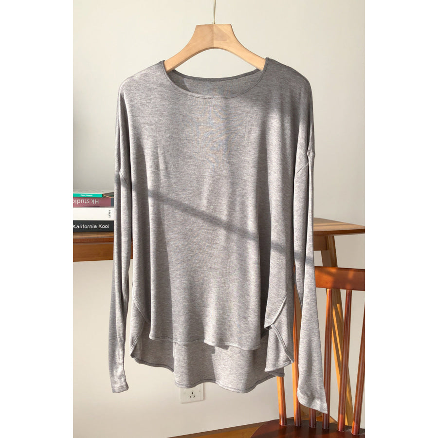 Basic Bae High-Low Long Sleeve T-Shirt Apparel and Accessories