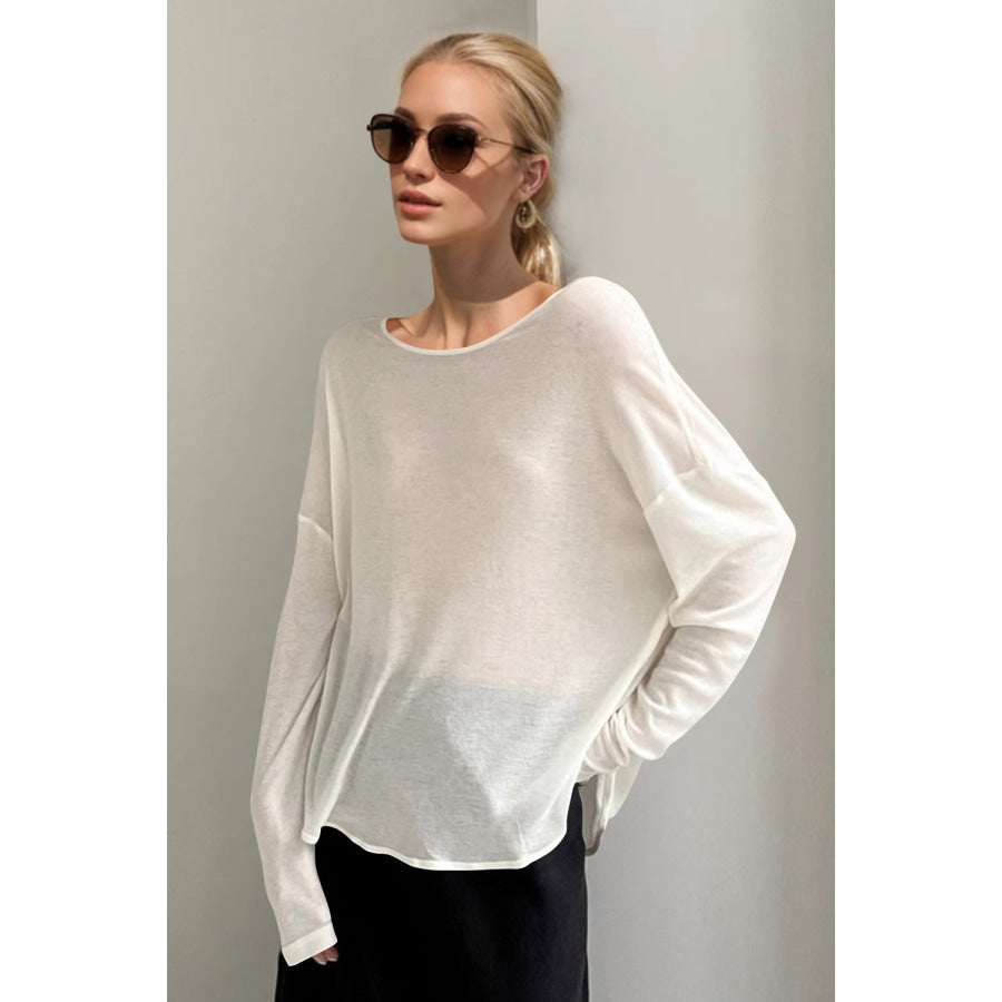 Basic Bae High-Low Long Sleeve T-Shirt Apparel and Accessories