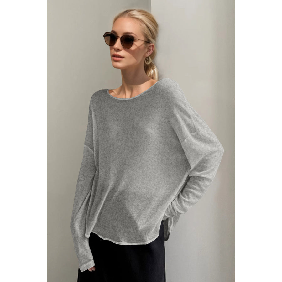 Basic Bae High-Low Long Sleeve T-Shirt Apparel and Accessories