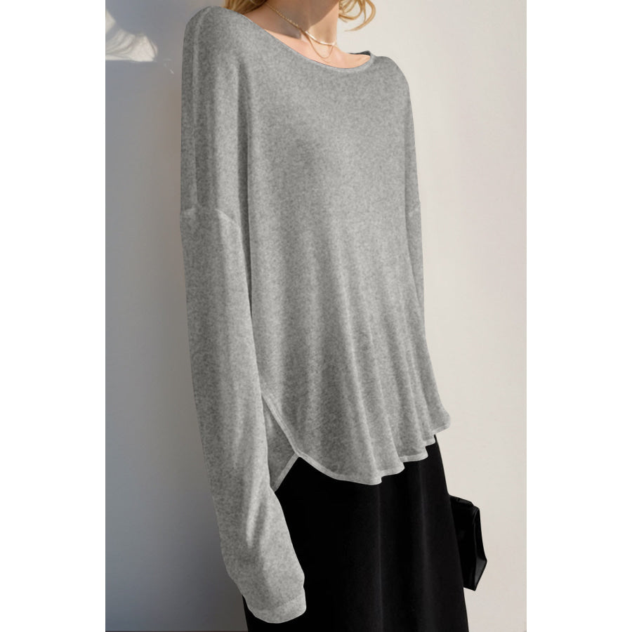 Basic Bae High-Low Long Sleeve T-Shirt Apparel and Accessories